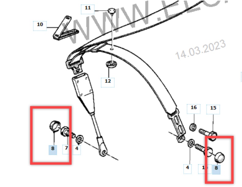 BMW E30 Emniyet Kemeri Kapağı 72 11 1 808 464 ABS Baskı 4 adet 00558 - Görsel 3