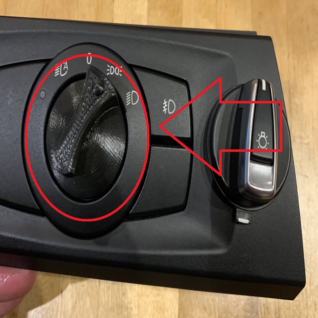 BMW E82 - E88 Uyumlu Far Düğmesi Anahtarı ABS Baskı 00643