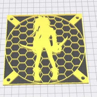 120mm Bilgisayar Fanı Dekoru Kadın Savaşçı PLA Baskı 01235