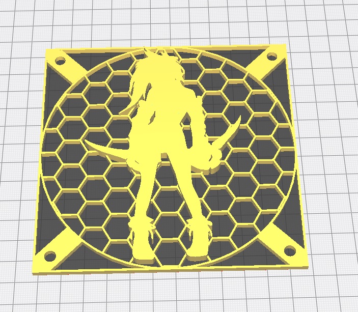 120mm Bilgisayar Fanı Dekoru Kadın Savaşçı PLA Baskı 01235