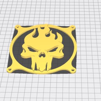 120mm Bilgisayar Fanı Dekoru Yanan Kafatası PLA Baskı 01238