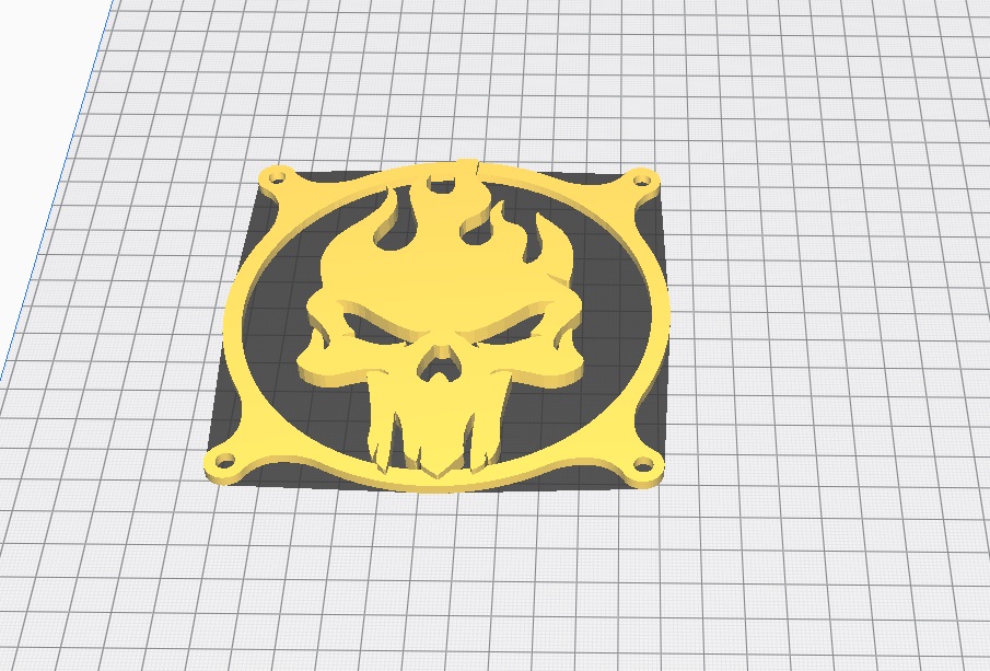 120mm Bilgisayar Fanı Dekoru Yanan Kafatası PLA Baskı 01238