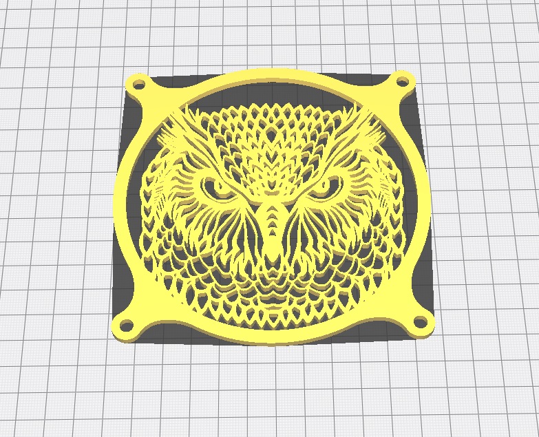 120mm Bilgisayar Fanı Dekoru Baykuş PLA Baskı 01240