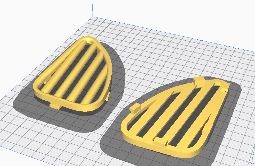 Subaru Impreza STI v5 Ön Tampon Izgarası Sağ ve Sol ABS Baskı 01002