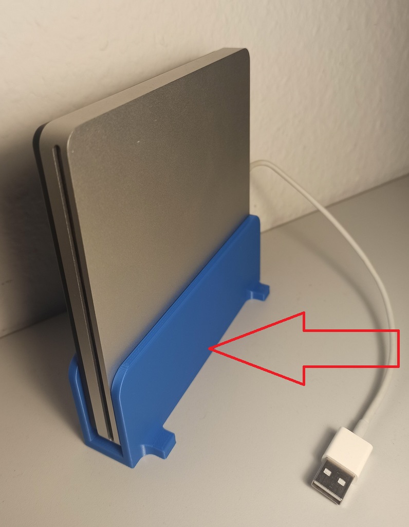 Apple SuperDrive Dikey Stand PLA Baskı 01189