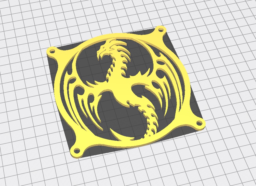 120mm Bilgisayar Fanı Dekoru Dragon PLA Baskı 01220