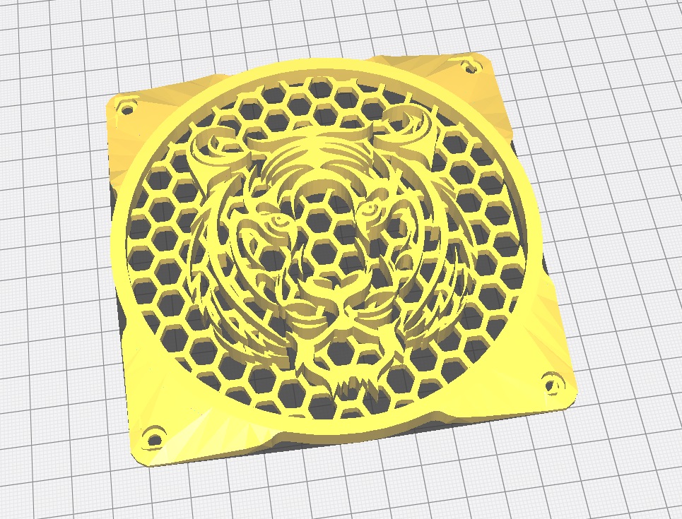 120mm Bilgisayar Fanı Dekoru Kaplan PLA Baskı 01226