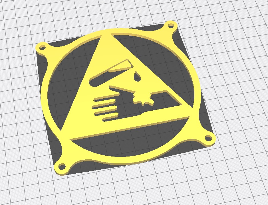 120mm Bilgisayar Fanı Dekoru Tehlike PLA Baskı 01228