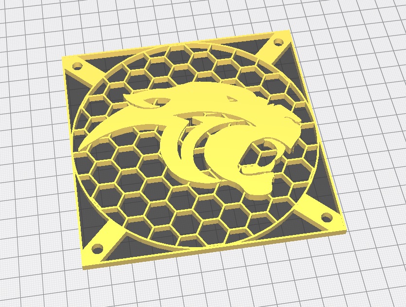 120mm Bilgisayar Fanı Dekoru Panter PLA Baskı 01230