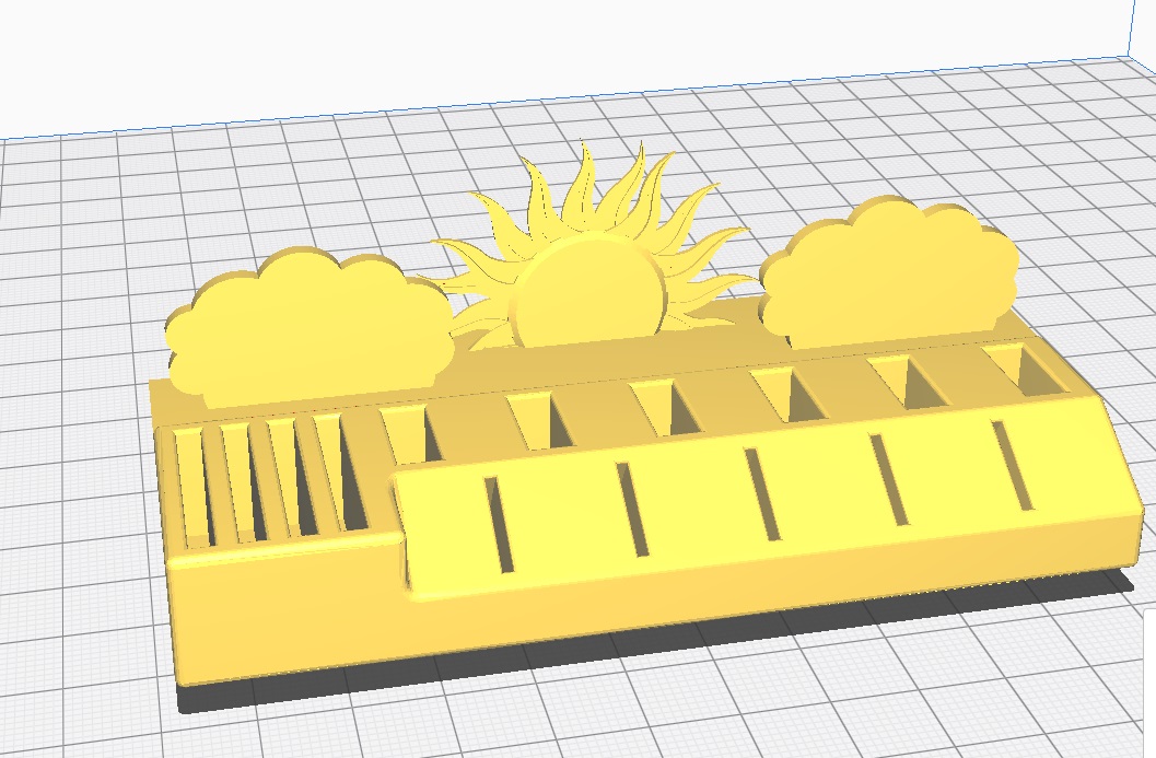 Güneşli ve Bulutlu Usb, SD Kart Tutma Braketi PLA Baskı 01243