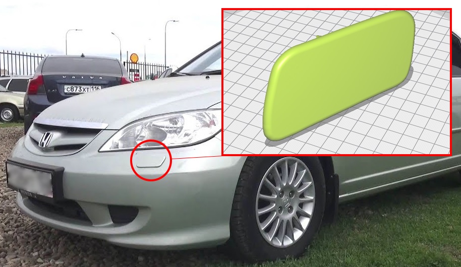 Honda Civic 2004 Far Yıkama Kapağı Sağ ve Sol ABS Baskı 00799