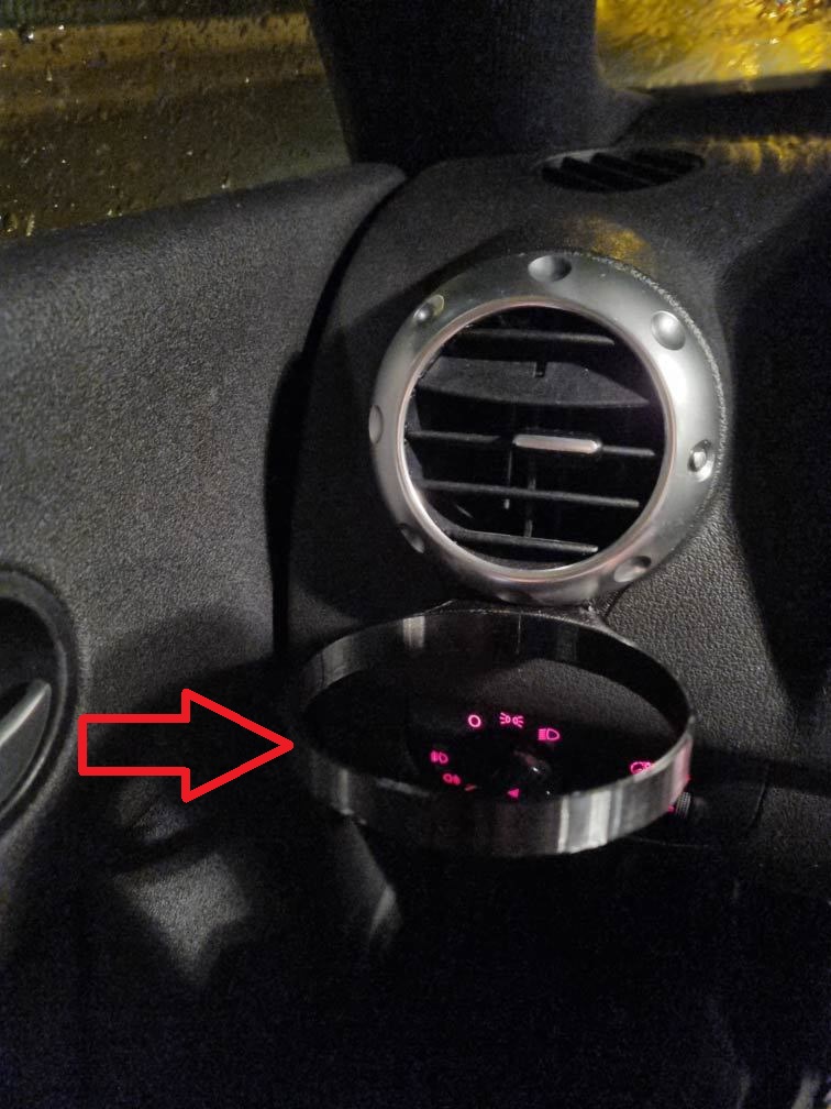 Audi TT 8N Yuvarlak Havalandırma Bardaklık ABS Baskı 01328