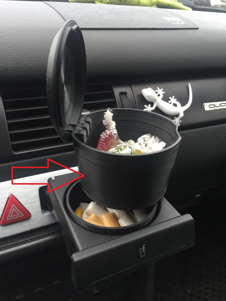 Audi A6 C5 2 Bölümlü Bardaklık ABS Baskı 01354