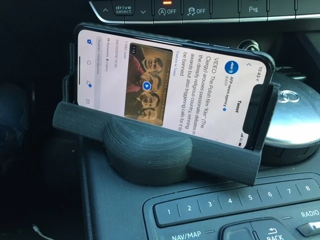 Audi Bardaklık Üstü Telefon Tutma Braketi ABS Baskı 01368