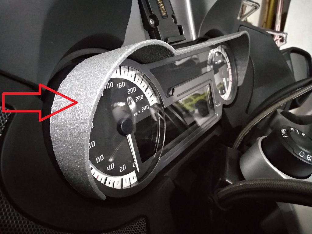 BMW R1200, BMW R1250 Uyumlu KM Gösterge Çerçevesi ABS Baskı 01474