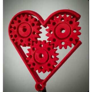 Dişli Kalp Anahtarlık PLA Baskı 06023