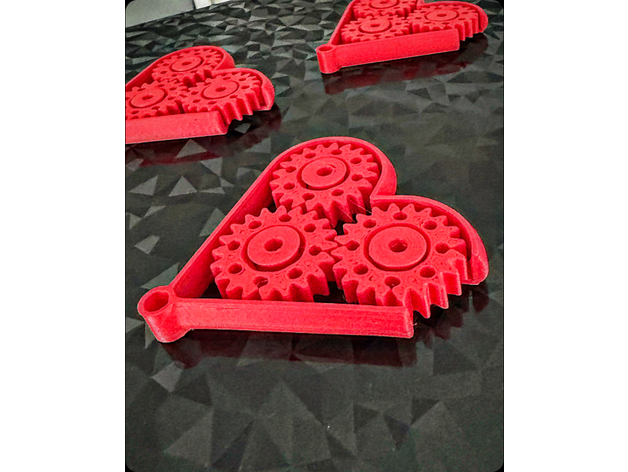 Dişli Kalp Anahtarlık PLA Baskı 06023 - Görsel 4