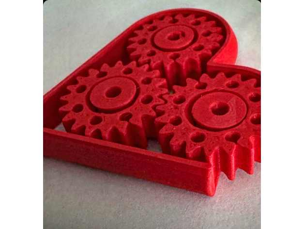 Dişli Kalp Anahtarlık PLA Baskı 06023 - Görsel 3