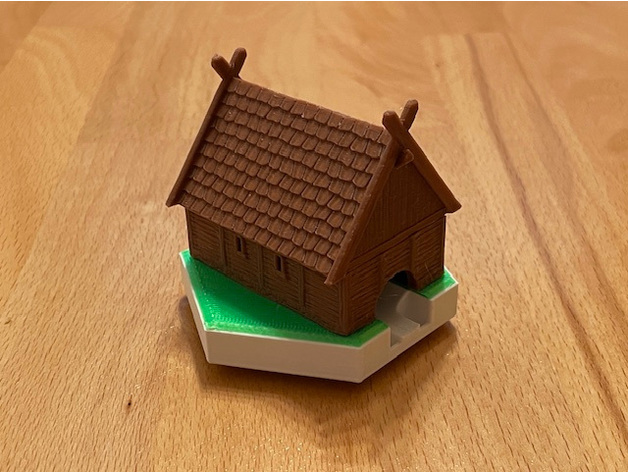 Viking Evi Maketi Beyaz PLA Baskı 06019