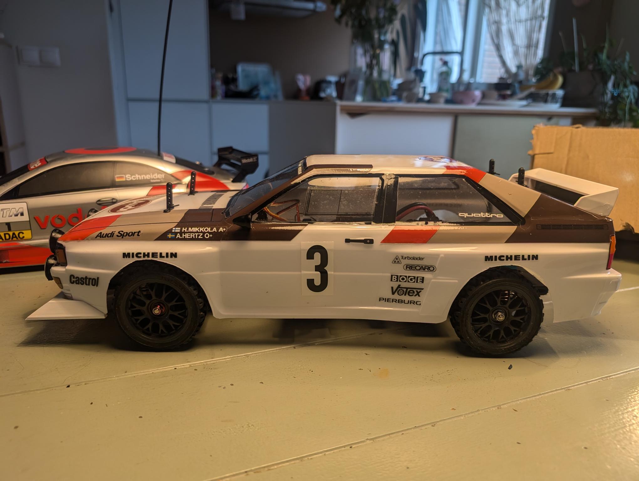 "TL-01 Şasi ile Uyumlu, Eşsiz Tasarımlı Tamiya Audi Quattro Gövde - Model No: 6901377"