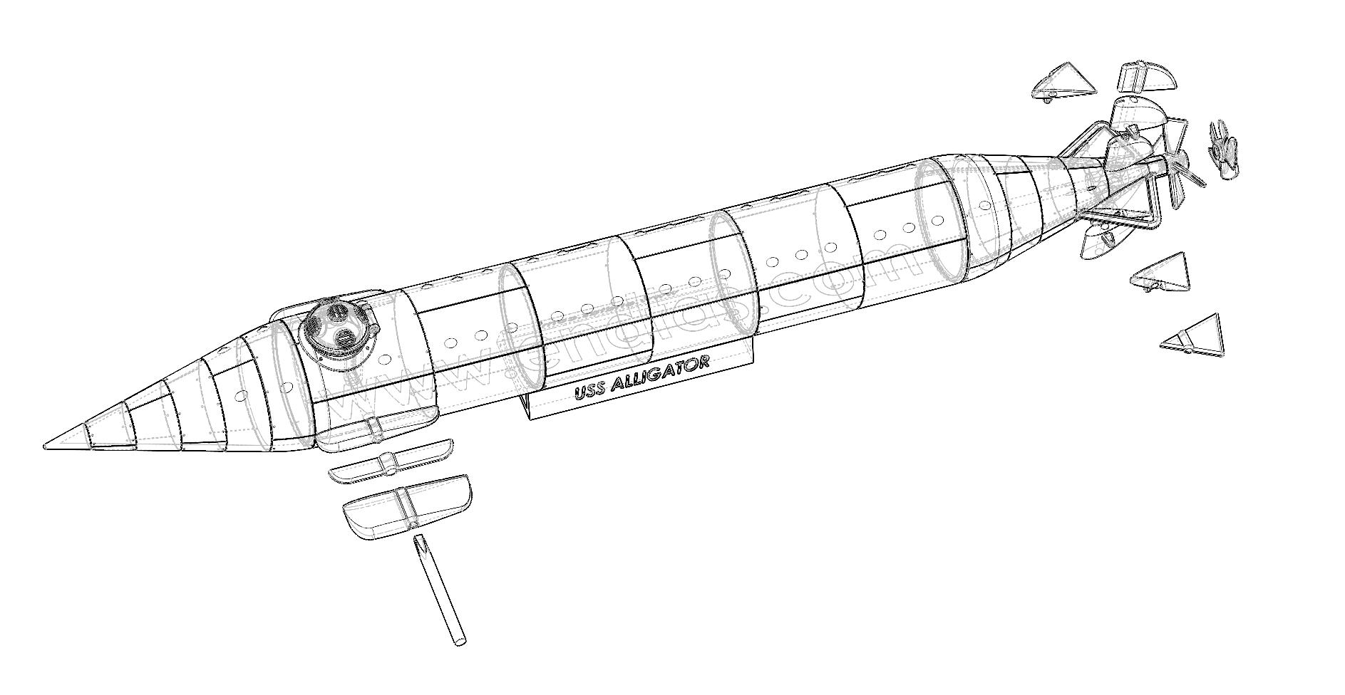 USS Timsah Denizaltı Modeli - 6907145 - Görsel 22