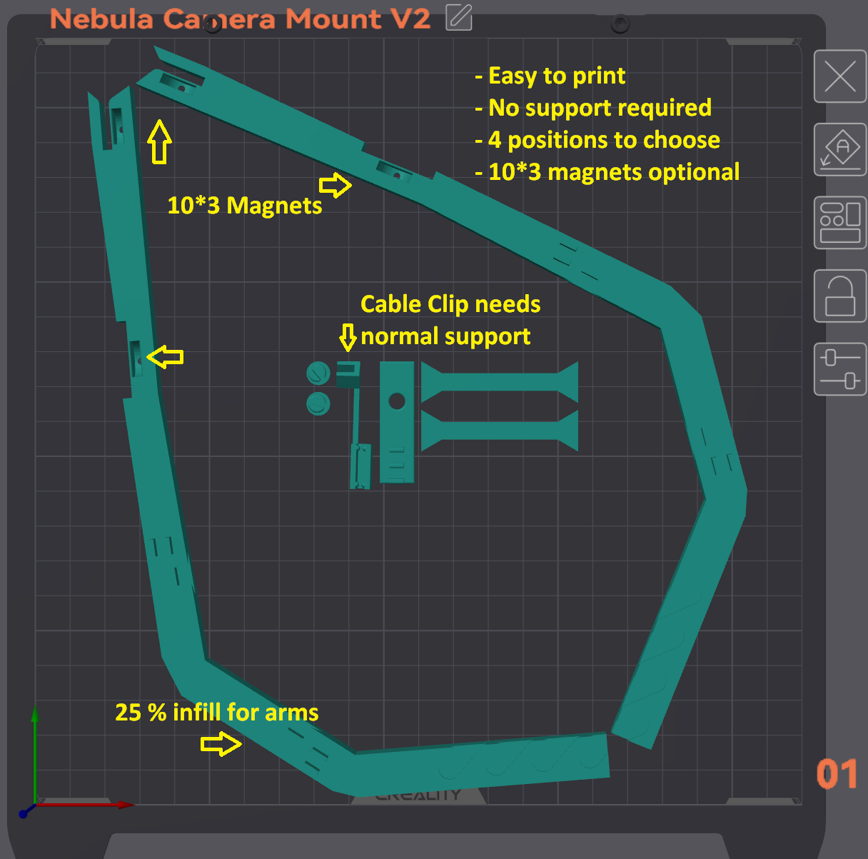 Kırmızılık Nebula Kamera Montajı (Ender 3 V3 KE) V2.0 – Uzayda Yıldızları Yakalamak için Tasarlandı! - 6900299 - Görsel 12
