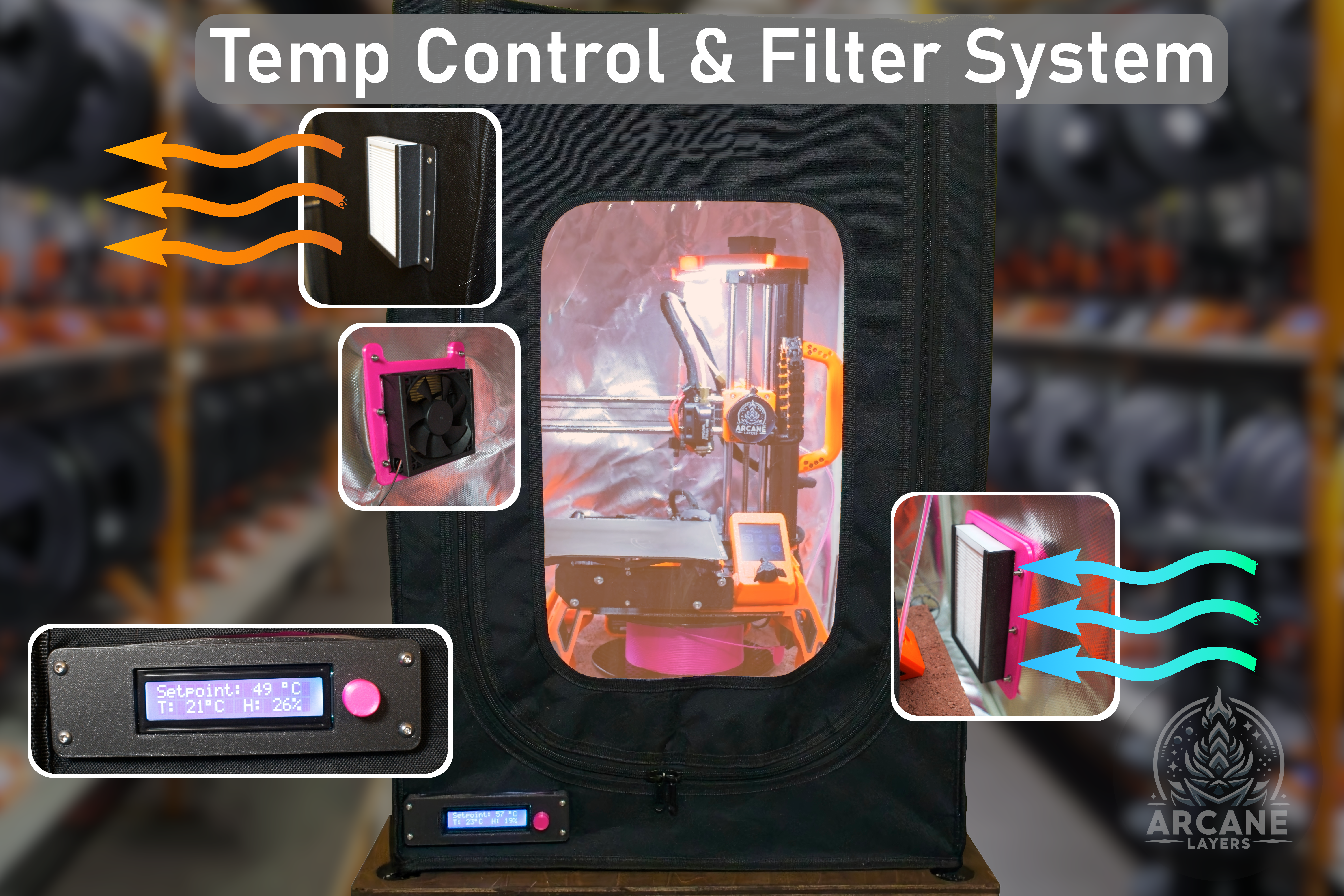 "Yüksek Performans İçin Tasarlanmış: 100 Dolar Değerinde DIY Isı Kontrollü ve Filtreli Yazıcı Kabini Yükseltmesi - Model 6897004" - Görsel 3