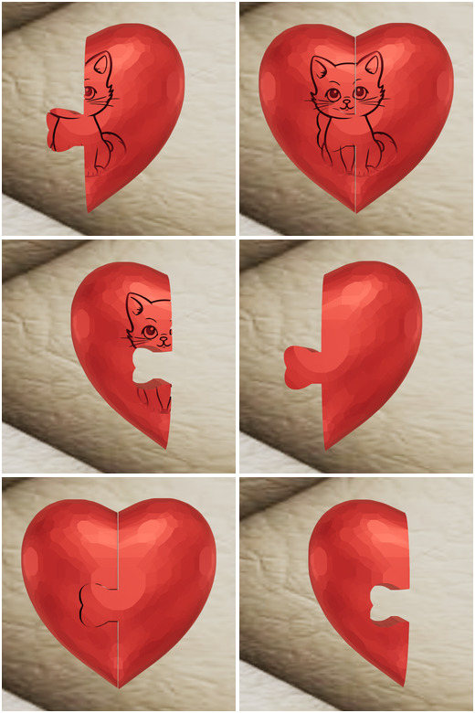 Kedi Kalp Kolye - Bulmaca Parçası - 6909146 - Görsel 2