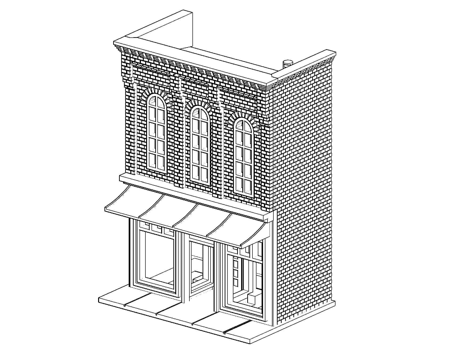 HO Ölçeği Main Street 2 Arka Plan - 6903365