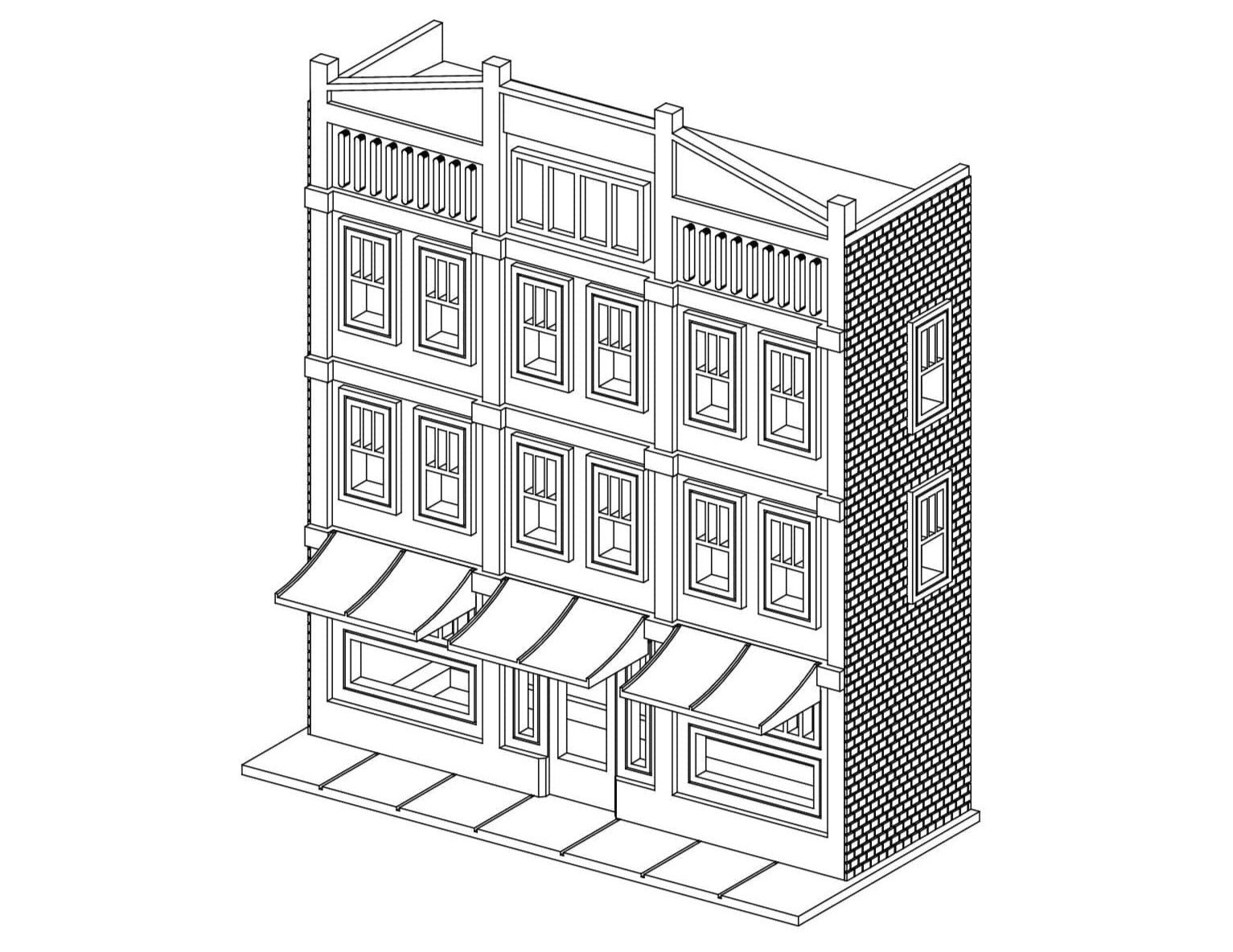 Ho Ölçekli Ana Sokak 3 Arka Plan - 6903369