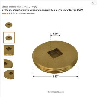 Anahtar 3 1 2 İnç Havşalı Pirinç Temizleme Tapası 3 7 8 İn Dış DWV için 6785977