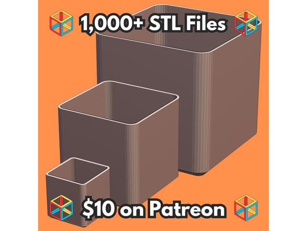 1020 Tohum Başlangıç ​​Tepsileri İçin Basit Kare Teknik Fide Saksıları MineeForm FDM 3D Baskı STL Dosyası 7041117